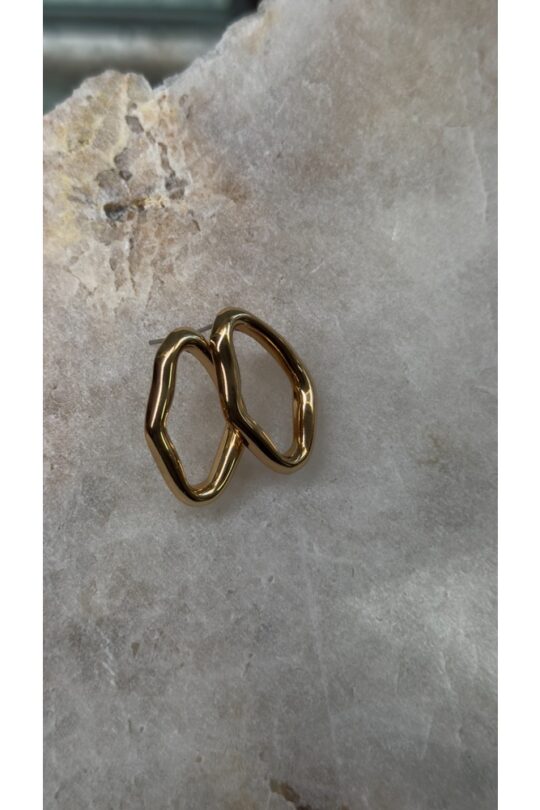 Brinco Orgânico Vazado – Dourado