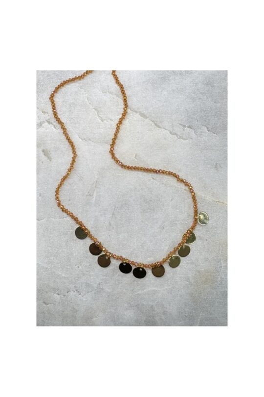 Choker Cristais com Medalhas Douradas