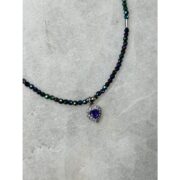 Choker Cristais com pingente coração em Zircônia - Prata